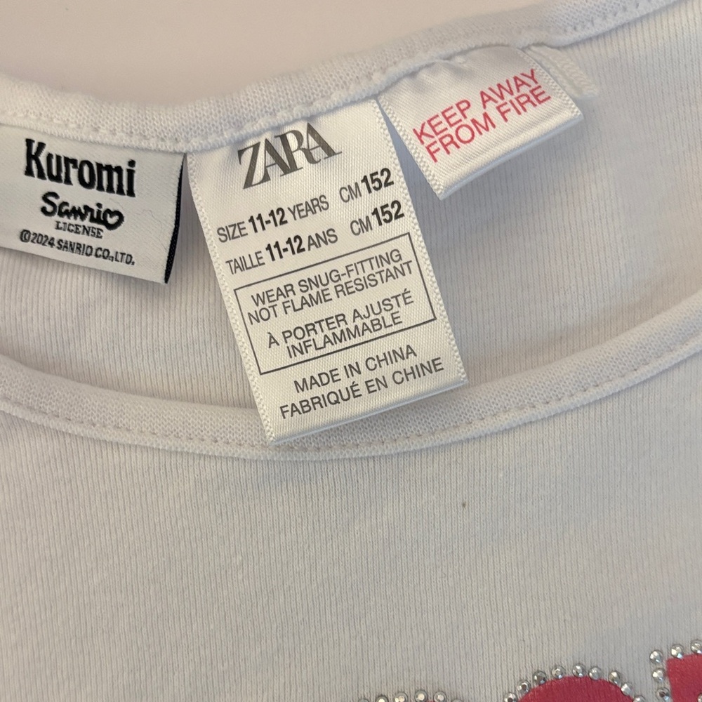 Zara Kuromi Kids Pajama Set - White and Gray - Picture 3 of 7